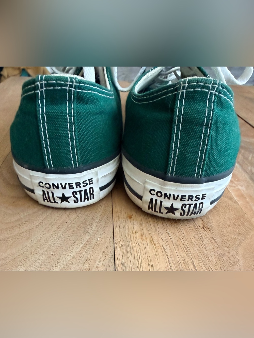 Converse Classic Low-Top Sneakers in Dark Green and White - Picture 3 of 4